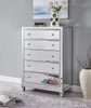 Elegant Decor MF72026 Chest 5 drawers 34in. W x 16in. D x 48in. H in antique silver paint