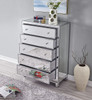 Elegant Decor MF72026 Chest 5 drawers 34in. W x 16in. D x 48in. H in antique silver paint