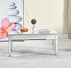 Elegant Decor MF72021 coffee table 40in. W x 20in. D x 18in. H in antique silver paint