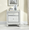 Elegant Decor MF72016  Nightstand 1 door 21in. W x 14in. D x 24in. H in antique silver paint