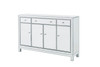 ELEGANT DECOR MF72001 Buffet Cabinet 3 drawers 4 doors 56in. W x 13in. D x 36in. H in antique silver paint