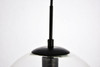 Living District LDPD2113 Placido Collection Pendant D9.8 H9.8 Lt:1 Black and Clear Finish