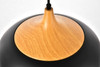 Living District LDPD2005 Nora Collection Pendant D11.5in H9in Lt:1 Black and natural wood finish