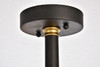 Living District LD8003D17BK Axel Collection Flushmount D17.1 H16.6 Lt:6 Black and Brass Finish