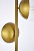 Living District LD6163BR Eclipse 3 Lights Brass Floor Lamp With Clear Glass
