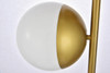 Living District LD6162BR Eclipse 3 Lights Brass Floor Lamp With Frosted White Glass