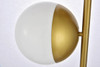 Living District LD6162BR Eclipse 3 Lights Brass Floor Lamp With Frosted White Glass