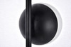 Living District LD6158BK Eclipse 3 Lights Black Floor Lamp With Frosted White Glass