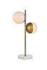 Living District LD6156BR Eclipse 2 Lights Brass Table Lamp With Frosted White Glass