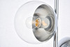 Living District LD6155C Eclipse 2 Lights Chrome Table Lamp With Clear Glass