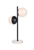 Living District LD6152BK Eclipse 2 Lights Black Table Lamp With Frosted White Glass