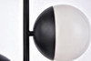 Living District LD6152BK Eclipse 2 Lights Black Table Lamp With Frosted White Glass