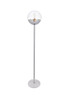 Living District LD6149C Eclipse 1 Light Chrome Floor Lamp With Clear Glass