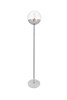 Living District LD6149C Eclipse 1 Light Chrome Floor Lamp With Clear Glass