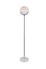 Living District LD6148C Eclipse 1 Light Chrome Floor Lamp With Frosted White Glass