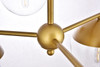 Living District LD6145BR Eclipse 6 Lights Brass Pendant With Clear Glass