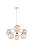Living District LD6142C Eclipse 6 Lights Chrome Pendant With Frosted White Glass