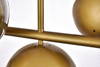Living District LD6139BR Eclipse 7 Lights Brass Pendant With Clear Glass