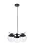 Living District LD6129BK Eclipse 3 Lights Black Pendant With Clear Glass Living District LD6129BK Eclipse 3 Lights Black Pendant With Clear Glass