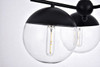 Living District LD6129BK Eclipse 3 Lights Black Pendant With Clear Glass Living District LD6129BK Eclipse 3 Lights Black Pendant With Clear Glass