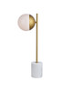 Living District LD6108BR Eclipse 1 Light Brass Table Lamp With Frosted White Glass