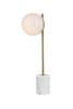 Living District LD6108BR Eclipse 1 Light Brass Table Lamp With Frosted White Glass