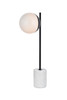 Living District LD6104BK Eclipse 1 Light Black Table Lamp With Frosted White Glass