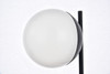 Living District LD6104BK Eclipse 1 Light Black Table Lamp With Frosted White Glass