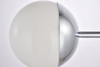 Living District LD6100C Eclipse 1 Light Chrome Floor Lamp With Frosted White Glass