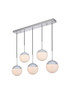 Living District LD6082C Eclipse 5 Lights Chrome Pendant With Frosted White Glass