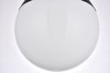 Living District LD6056BK Eclipse 1 Light Black Flush Mount With Frosted White Glass