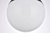Living District LD6056BK Eclipse 1 Light Black Flush Mount With Frosted White Glass