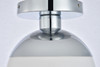 Living District LD6052C Eclipse 1 Light Chrome Flush Mount With Frosted White Glass