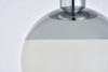 Living District LD6052C Eclipse 1 Light Chrome Flush Mount With Frosted White Glass Living District LD6052C Eclipse 1 Light Chrome Flush Mount With Frosted White Glass