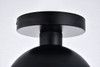 Living District LD6051BK Eclipse 1 Light Black Flush Mount With Clear Glass