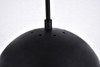 Living District LD6033BK Eclipse 1 Light Black Pendant With Clear Glass