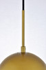 Living District LD6031BR Eclipse 1 Light Brass Pendant With Clear Glass