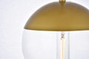 Living District LD6031BR Eclipse 1 Light Brass Pendant With Clear Glass