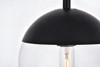 Living District LD6027BK Eclipse 1 Light Black Pendant With Clear Glass