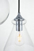 Living District LD2247C Destry 3 Lights Chrome Pendant With Clear Glass