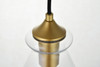 Living District LD2247BR Destry 3 Lights Brass Pendant With Clear Glass