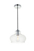 Living District LD2246C Destry 1 Light Chrome Pendant With Clear Glass