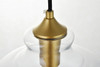 Living District LD2246BR Destry 1 Light Brass Pendant With Clear Glass