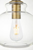 Living District LD2245BR Destry 1 Light Brass Pendant With Clear Glass