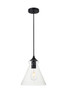 Living District LD2244BK Destry 1 Light Black Pendant With Clear Glass