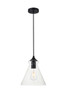 Living District LD2244BK Destry 1 Light Black Pendant With Clear Glass