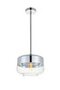 Living District LD2243C Ashwell 1 Light Chrome Pendant With Clear Glass