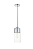 Living District LD2240C Ashwell 1 Light Chrome Pendant With Clear Glass