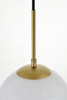 Living District LD2237BR Baxter 3 Lights Brass Pendant With Frosted White Glass