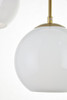 Living District LD2237BR Baxter 3 Lights Brass Pendant With Frosted White Glass